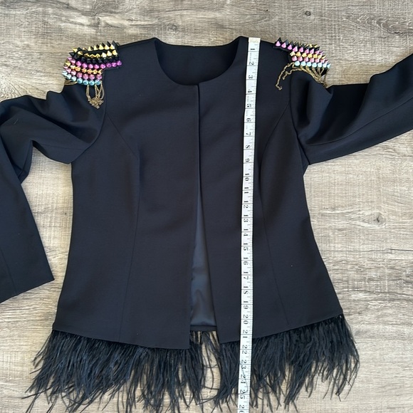 Calvin Klein Black Blazer with Beaded Shoulders - Picture 8 of 10